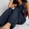 Paula Echevarría pamutgazdag denim haremnadrág