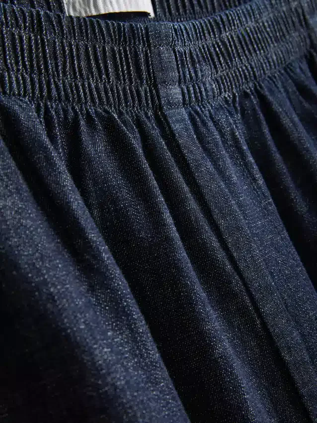Paula Echevarría pamutgazdag denim haremnadrág