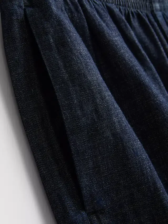 Paula Echevarría pamutgazdag denim haremnadrág