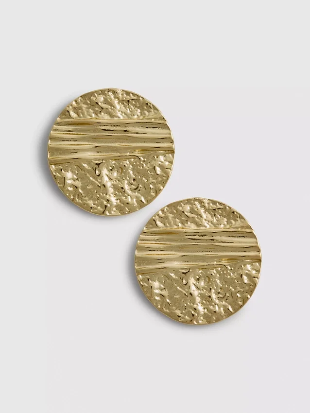 Paula Echevarría texturált korongos fülbevalók