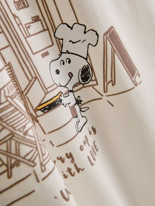 Peanuts Snoopy pamut „Cafe” póló