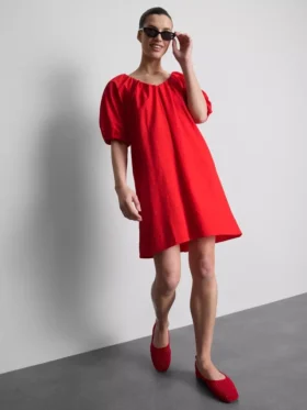 Puffos ujjú mini smock ruha