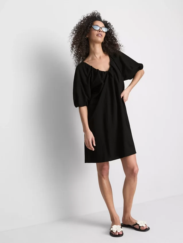 Puffos ujjú mini smock ruha