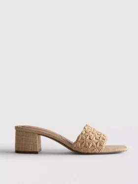 Raffia blokktalpú papucs