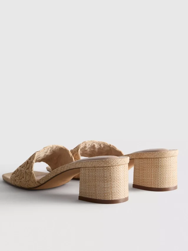 Raffia blokktalpú papucs