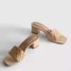 Raffia blokktalpú papucs