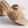 Raffia blokktalpú papucs