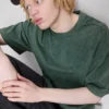 Rövid ujjú, mosott póló