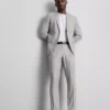 Slim fit, dobby textúrájú öltönynadrág