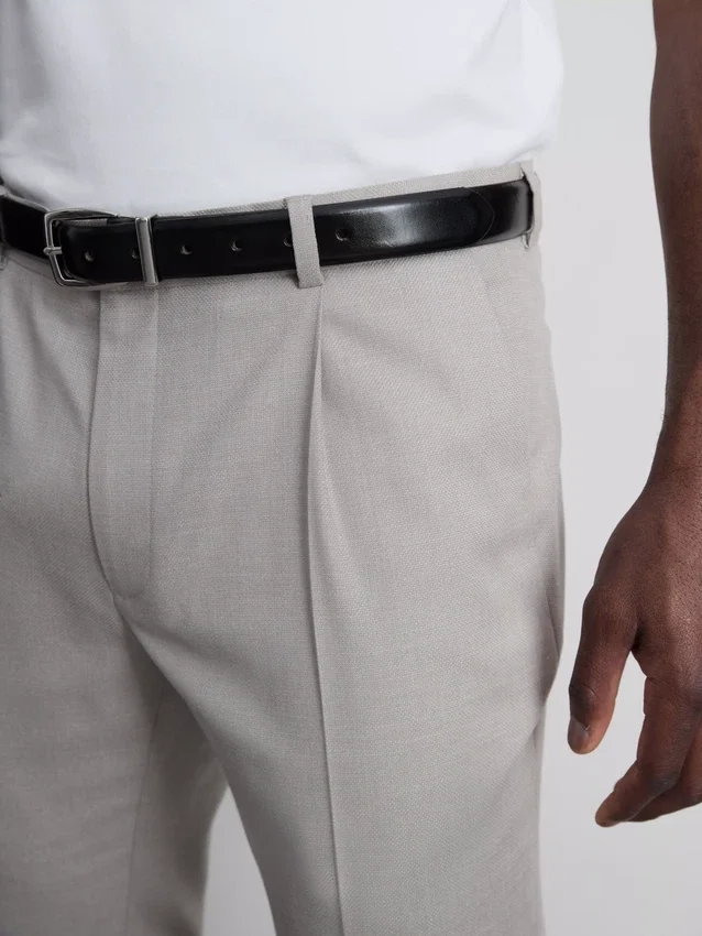 Slim fit, dobby textúrájú öltönynadrág