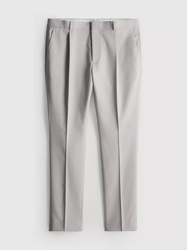 Slim fit, dobby textúrájú öltönynadrág