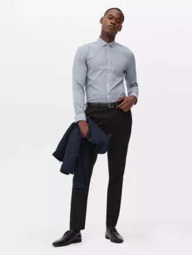 Slim fit twill alkalmi nadrág