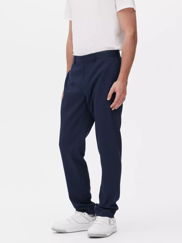 Slim fit twill alkalmi nadrág