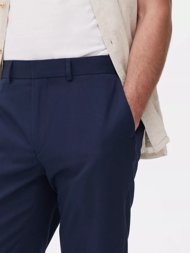 Slim fit twill alkalmi nadrág