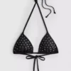 Strasszos háromszög alakú bikini felső