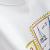 Szögletes szabású pamut grafikás póló
