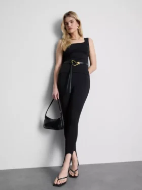 Széles pántos krepp tank top