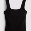 Széles pántos krepp tank top
