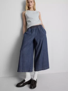 Széles szárú culotte farmer