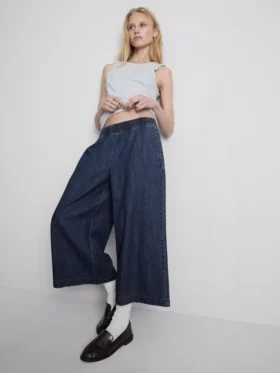 Széles szárú culotte farmer