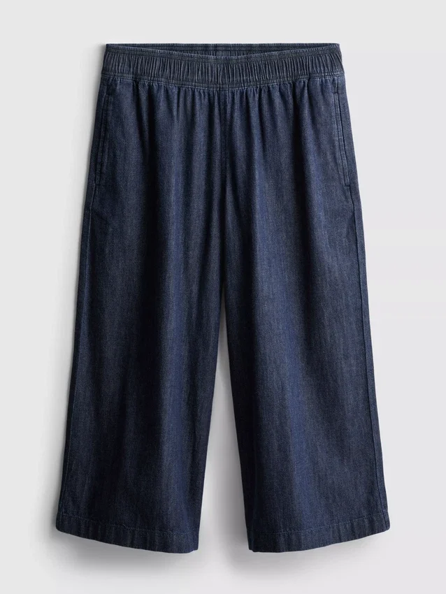 Széles szárú culotte farmer