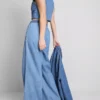 Széles szárú pamut denim edzőnadrág