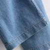 Széles szárú pamut denim edzőnadrág
