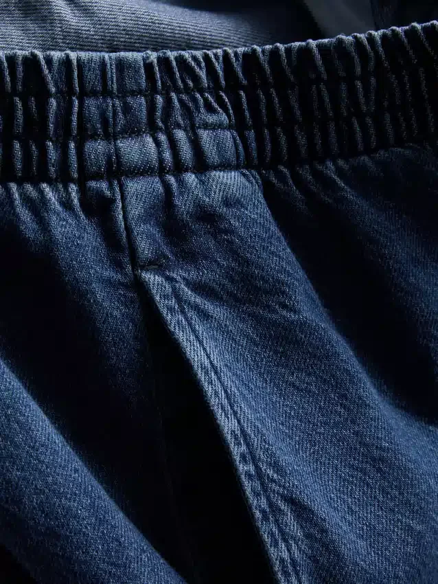 Széles szárú pamut denim edzőnadrág