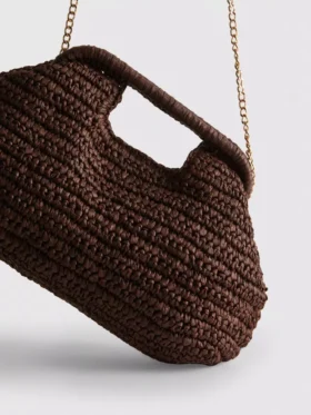 Szövött clutch táska