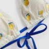 Texturált, citrommintás háromszög alakú bikini felső