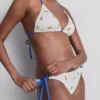 Texturált, citromszínű, oldalt kötős bikini alsó