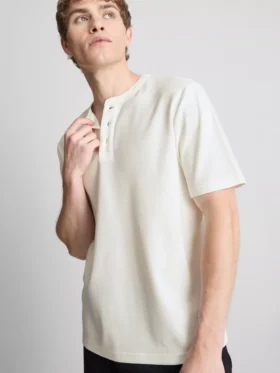 Texturált henley póló