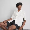 The Edit hímzett pamut rövid ujjú ing