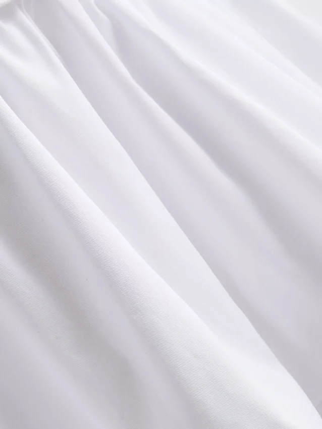 The Edit poplin redős V-nyakú felső