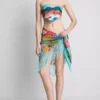 Trópusi mintás rojtos sarong