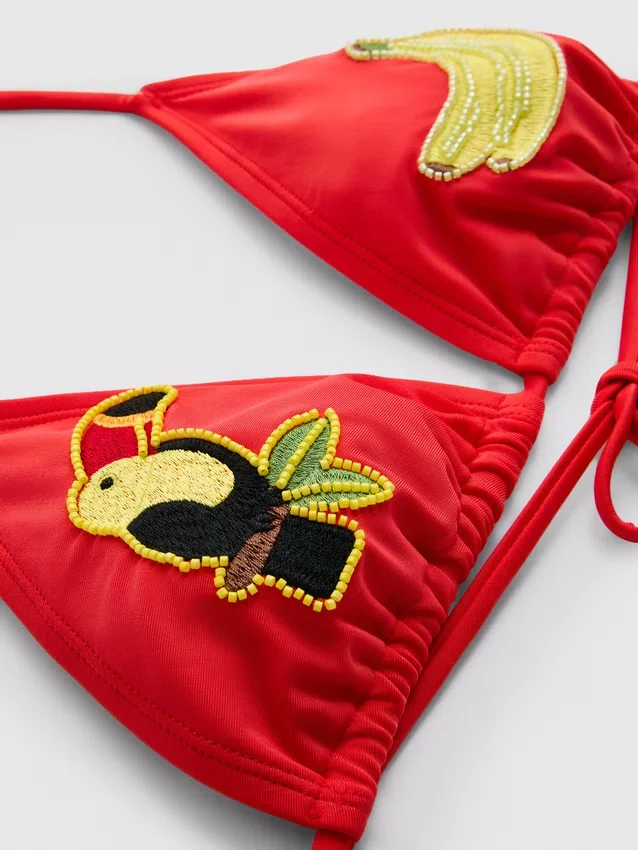 Tukán mintás háromszög bikini felső