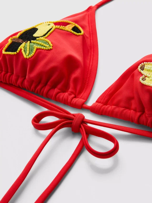 Tukán mintás háromszög bikini felső