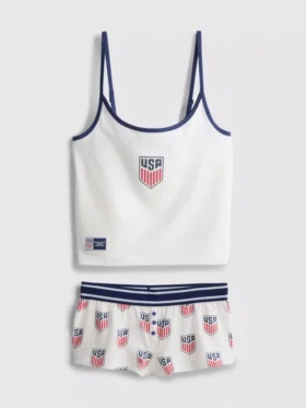 USA FC pamutgazdag cami rövidnadrágos pizsama