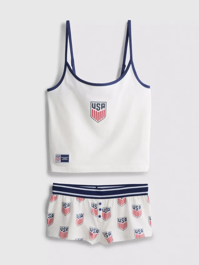 USA FC pamutgazdag cami rövidnadrágos pizsama