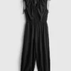 V-nyakú, ballonlábú jumpsuit