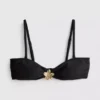 Virágmintás, mély dekoltázsú bikini felső