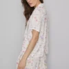 Virágmintás, rövid ujjú pizsamás ing